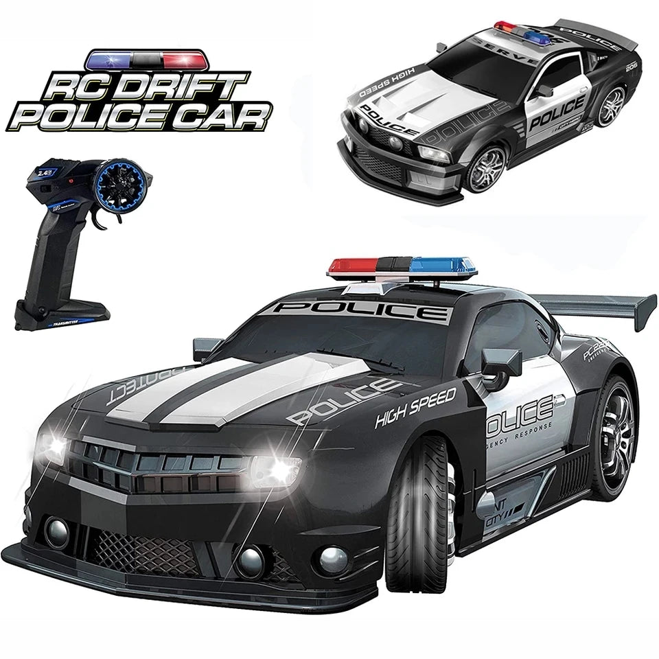 Grande voiture de police télécommandée pour enfant