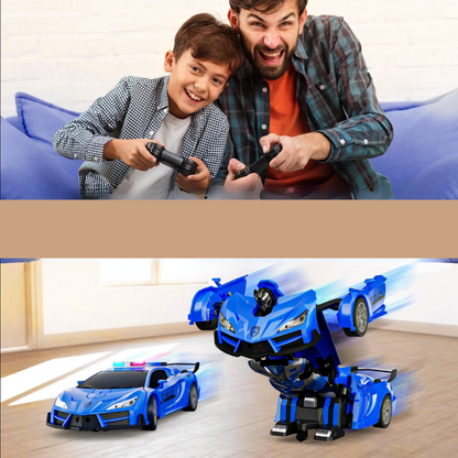 Voiture de police télécommandée transformeur pour enfant