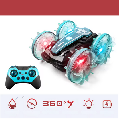 Voiture télécommandée amphibie à led pour enfant